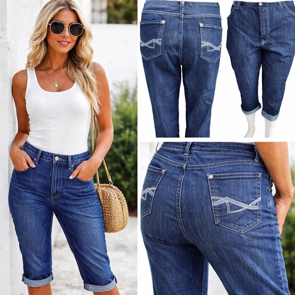 Vintage America Denim Capri pants 14 NWOT